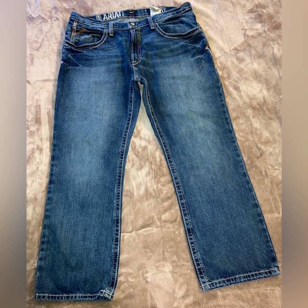 Ariat M4 Relaxed Bootcut Jeans Mens 38/30 Med Wash Western Denim